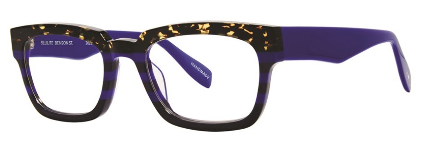 Scojo New York Readers Benson Street Blulite - Black Blue Tortoise Eyeglasses