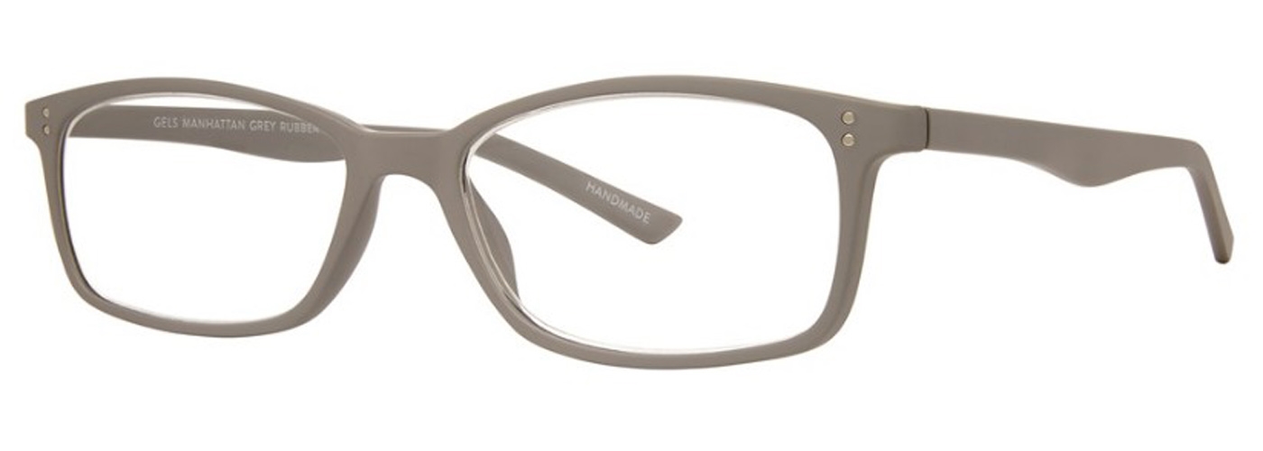 Scojo New York Readers Gels Manhattan - Grey Rubber Coated Eyeglasses