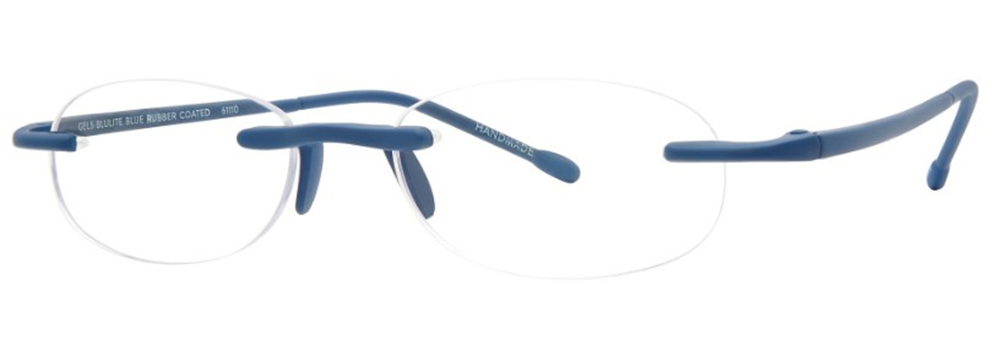 Scojo New York Readers Gels Original BluLite - Blue Rubber Coated Eyeglasses