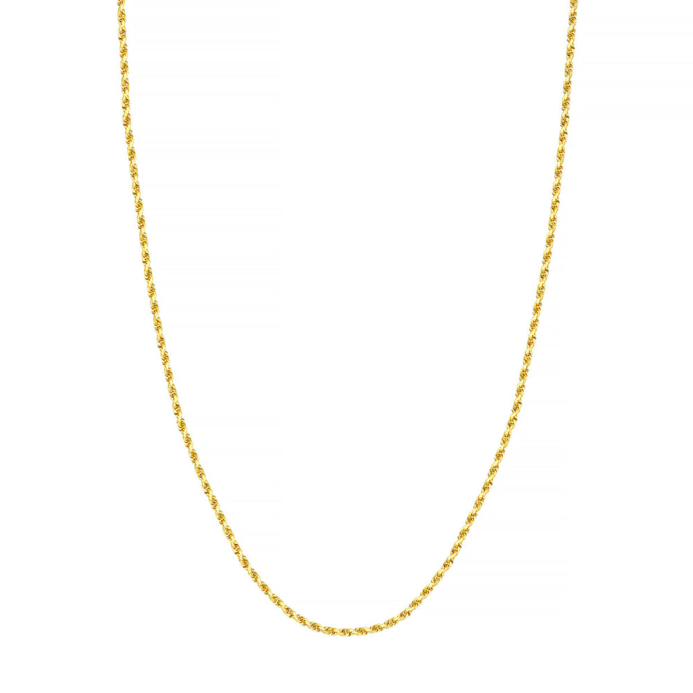 14k Gold 2.5mm Diamond-Cut Rope Chain