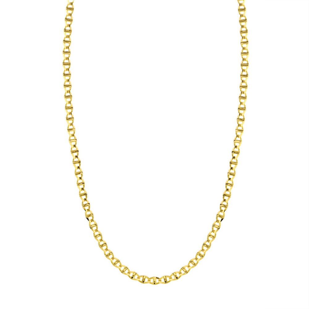 14k Gold Mariner Link Chain, 20"