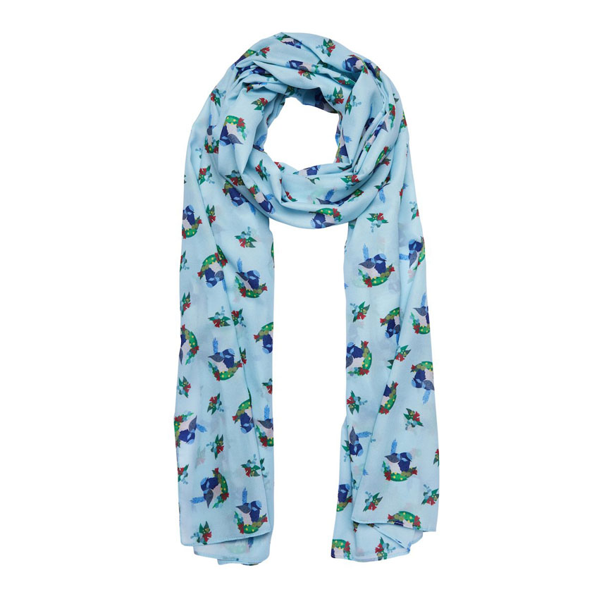 A Splendid Christmas Fairy Wren Neck Scarf By Erstwilder