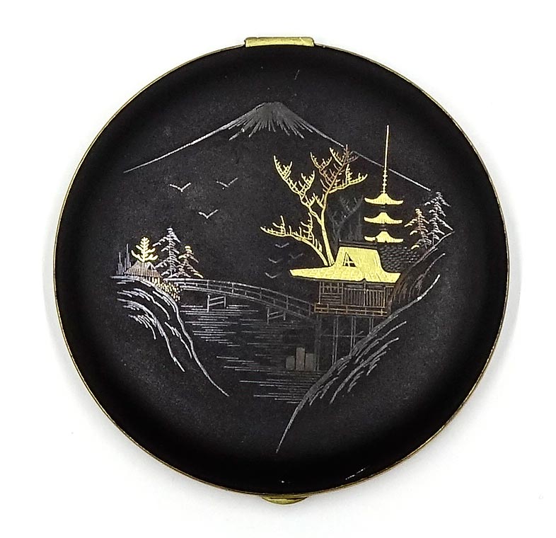 Vintage Amita Japan Damascene Compact