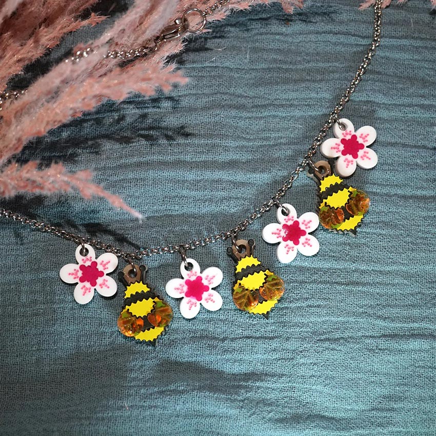 Bee Charm Necklace By Lost Kiwi Designs