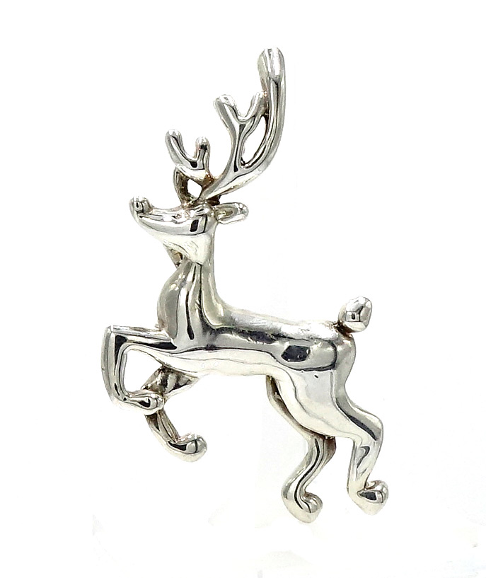 Silvertone Reindeer Pin Or Pendant By Best