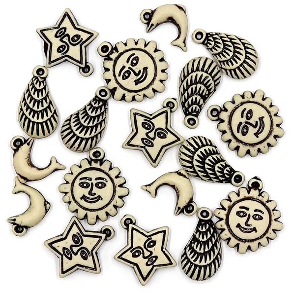 Boho Beach Acrylic Charms 50 Pieces