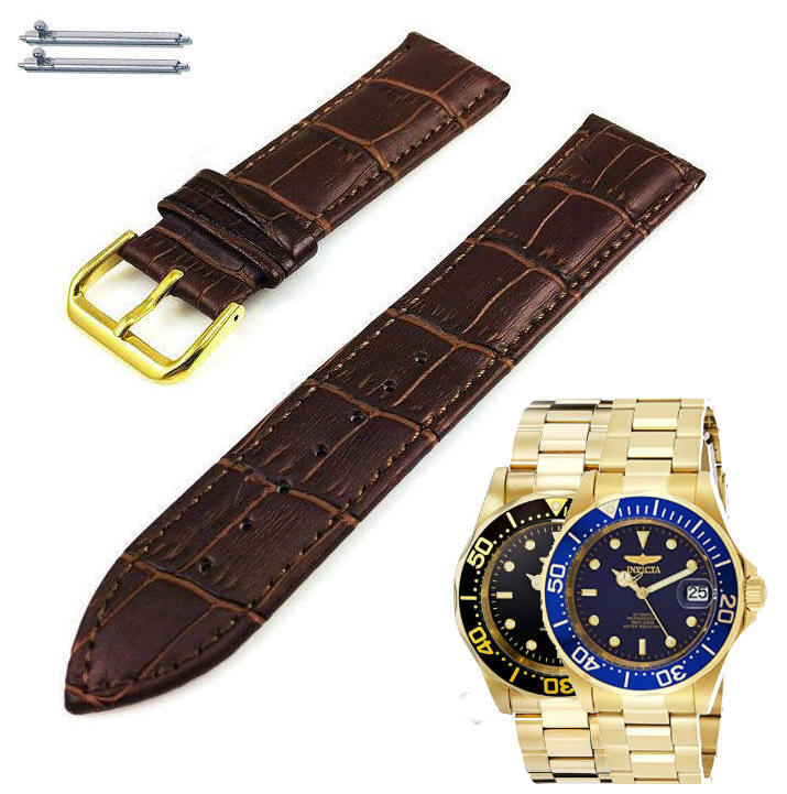 Brown Croco Leather Watch Band Strap For Invicta Pro Diver 8929 8930 8930OB #81