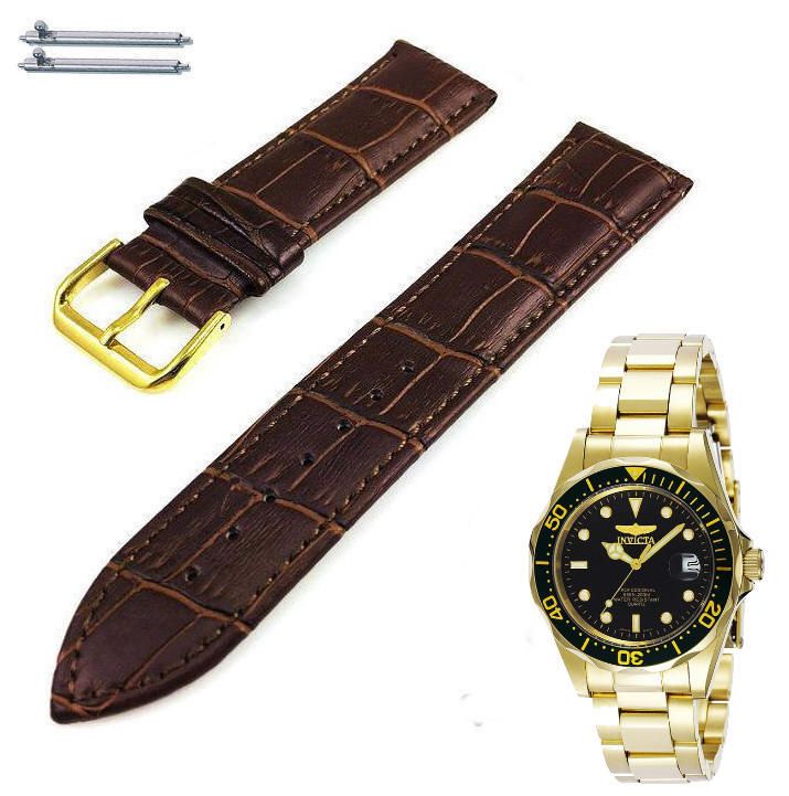 Brown Croco Leather Watch Band Strap For Invicta Pro Diver 8936 8937 8938 #1081