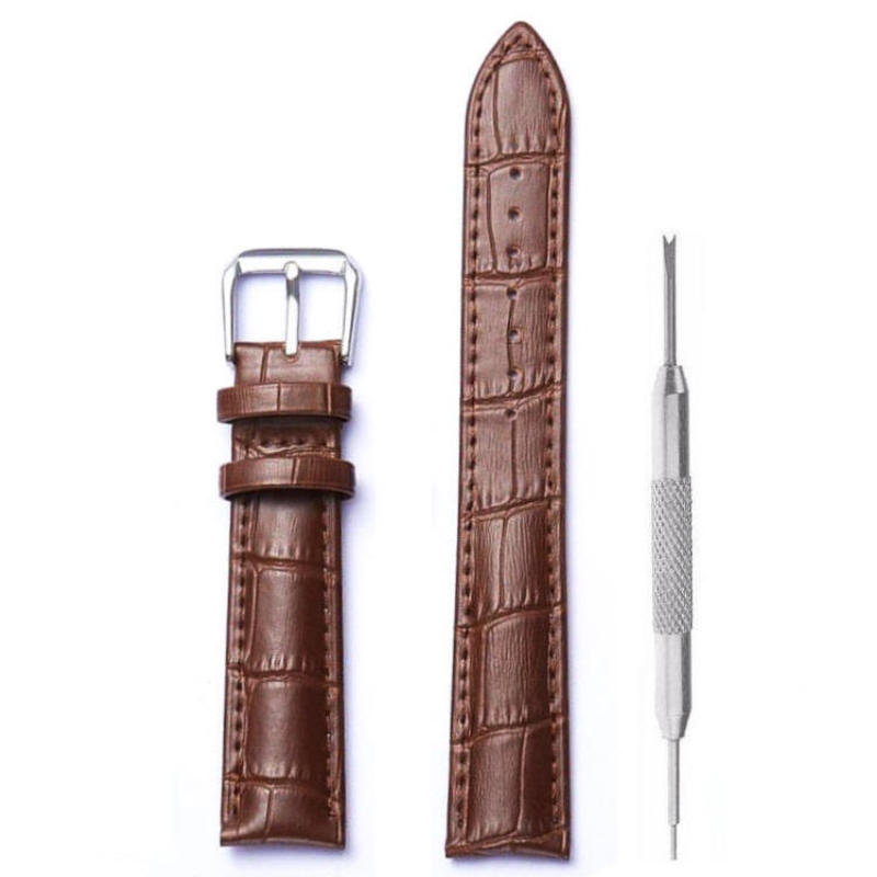 Brown Croco Leather Replacement Watch Band #1042-18