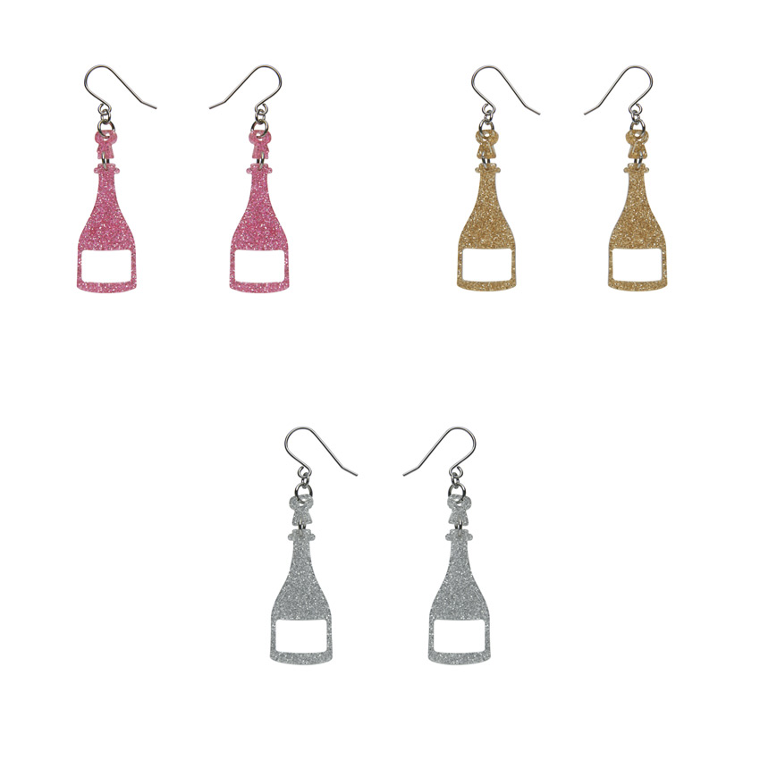 Champagne Bottle Drop Earrings By Erstwilder - Pick Your Color!