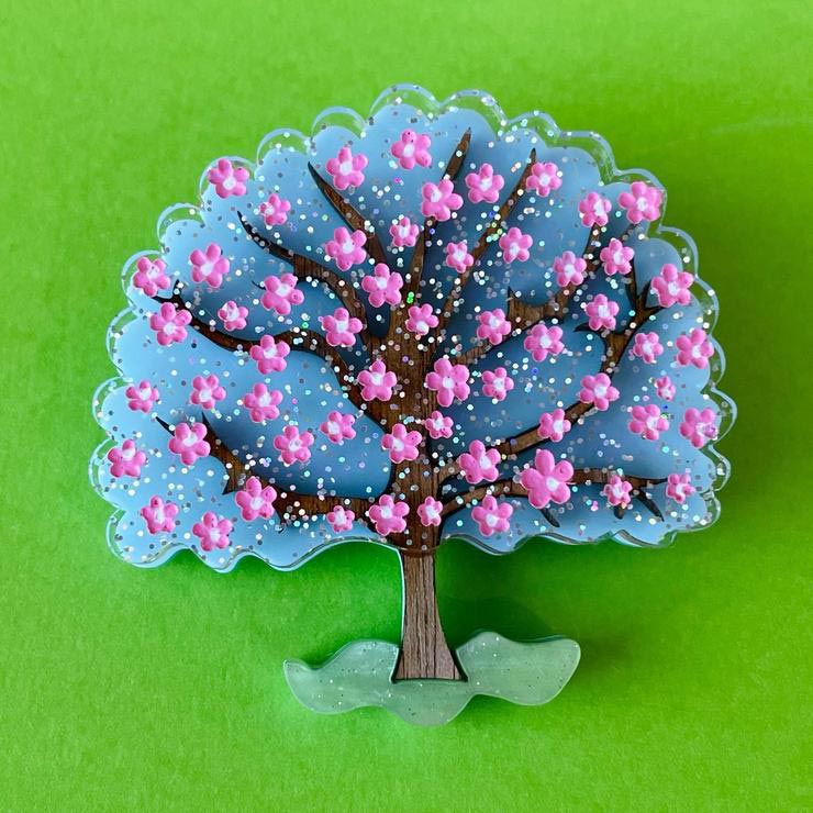 Cherry Blossom Tree Brooch By Wintersheart