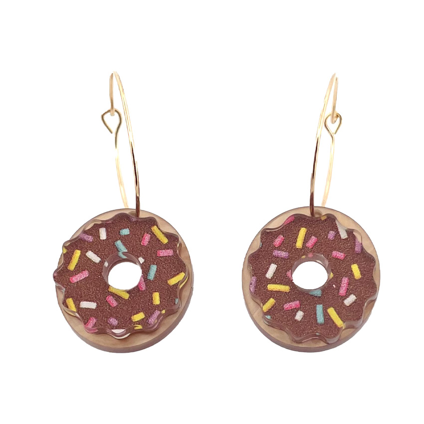 Chocolate Donut Earrings By Wintersheart