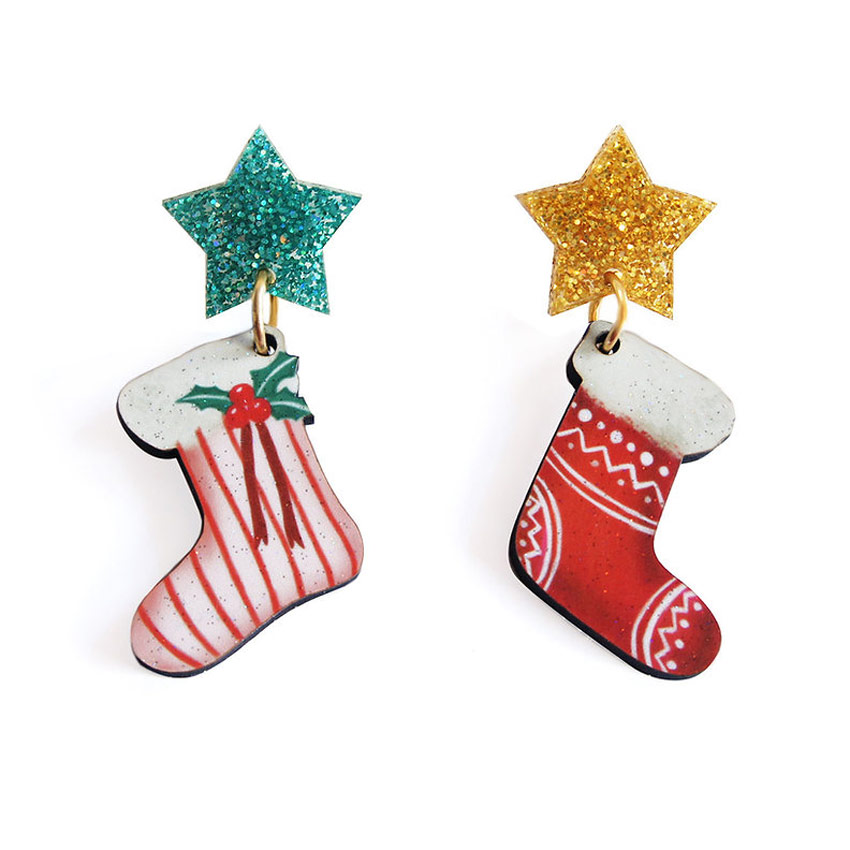 Christmas Stocking Earrings By Laliblue