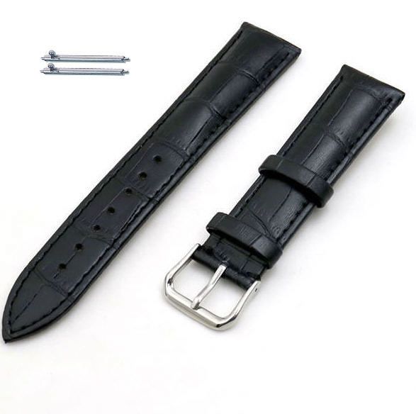 Citizen Black Elegant Croco Genuine Leather Replacement Watch Band Strap Steel Buckle #1041