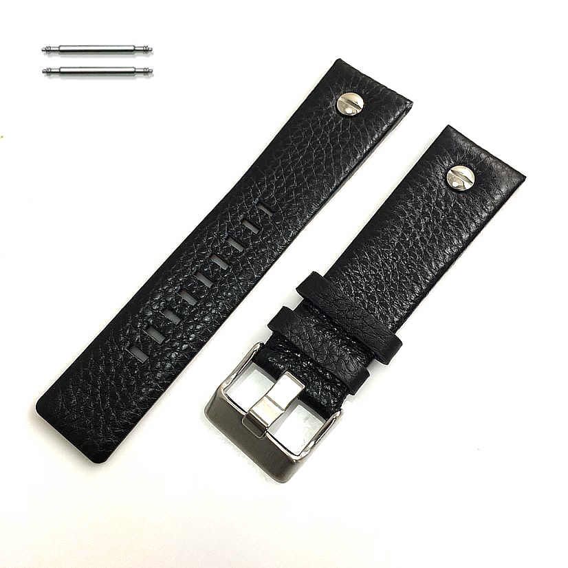 Citizen Compatible Black Leather Strap Replacement Watch Band Silver Buckle #1531