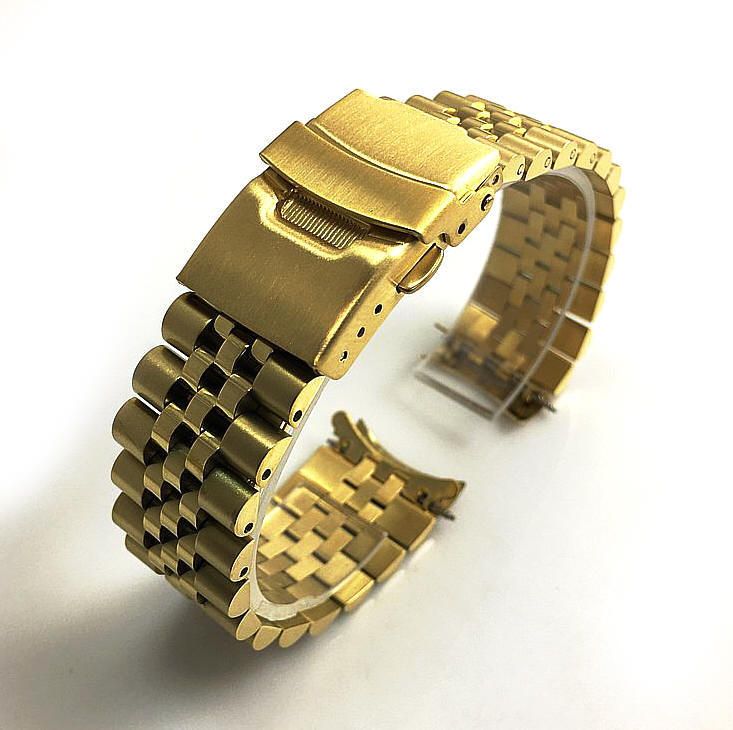 Citizen Compatible Metal Jubilee Style Gold Tone Curved End Watch Band #7003