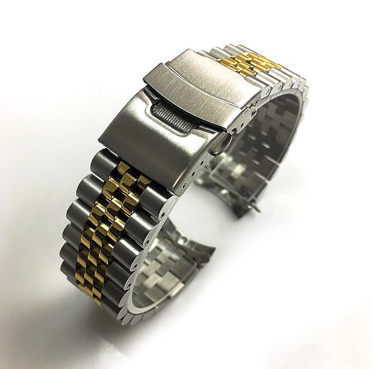 Citizen Compatible Metal Jubilee Style Two Tone Curved End Watch Band #7005
