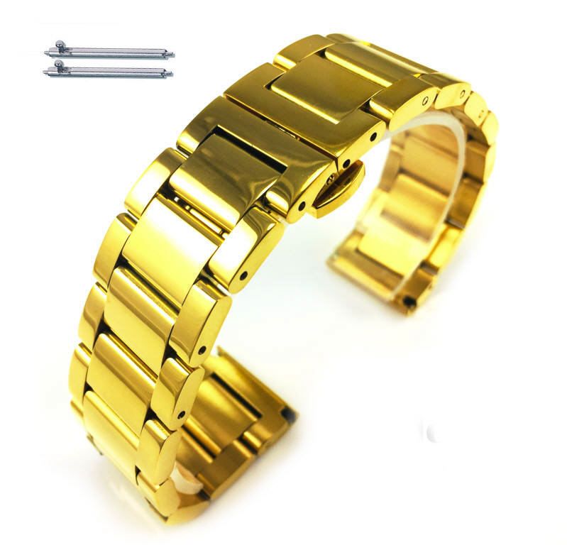 Citizen Gold Tone Steel Metal Bracelet Replacement Watch Band Strap Push Butterfly Clasp #5012