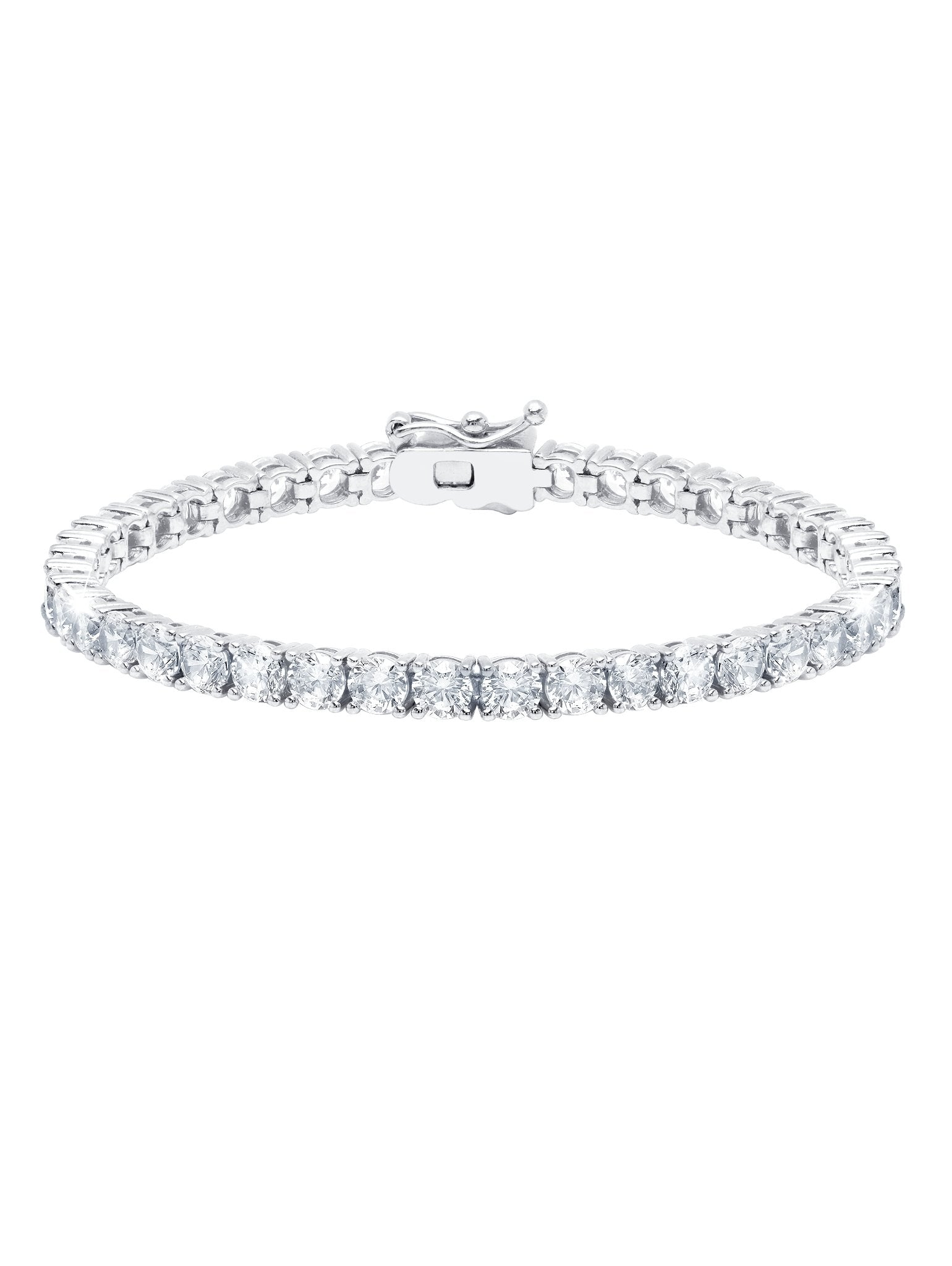 Crislu Classic Large Brilliant Tennis Bracelet Finished in Pure Platinum