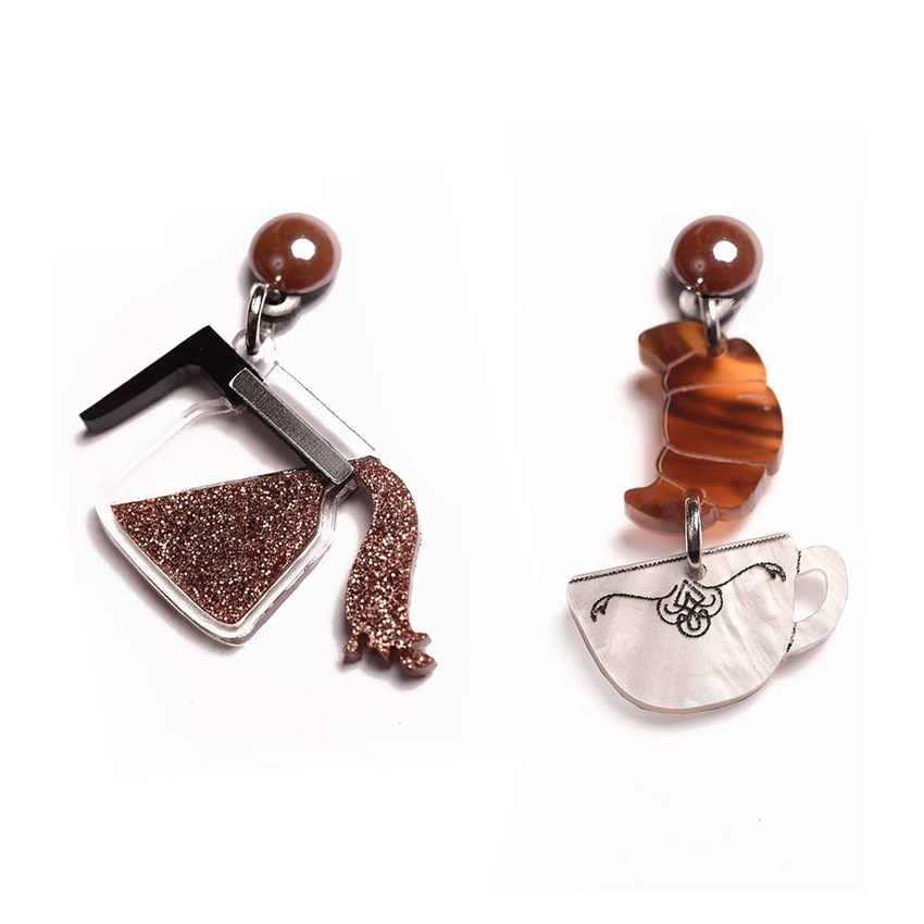 Coffee With Croissant Earrings By Laliblue