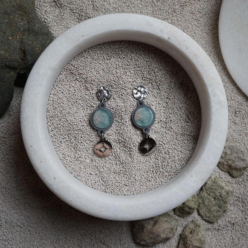 Compass Earrings By Lost Kiwi Designs