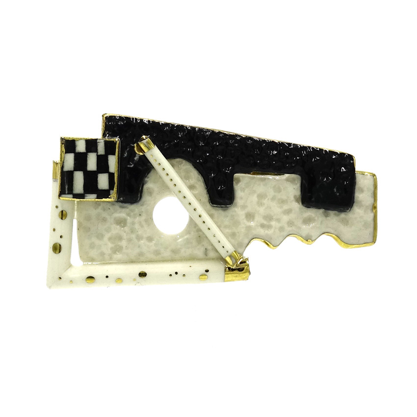 Jewelry 10 Porcelain Modernist Or Abstract Key Brooch Cynthia Chuang
