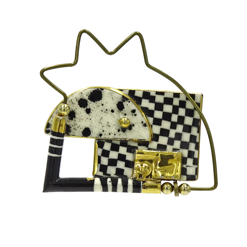 Jewelry 10 Black And White Modernist Abstract Brooch Cynthia Chuang