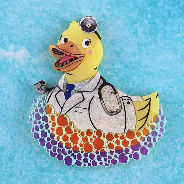Doctor Rubber Ducky Brooch By Gory Dorky
