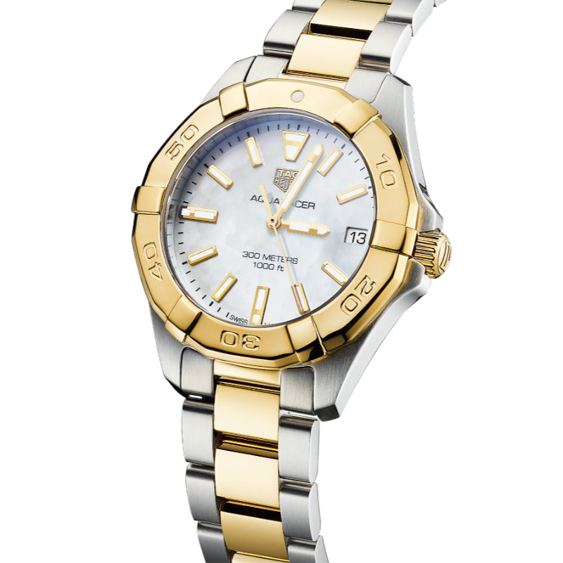 Tag Heuer Two-Tone Aquaracer with Mother of Pearl Dial
