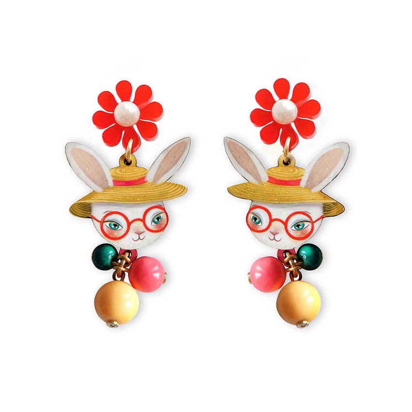 Red Easter Bunny Earrings By Laliblue