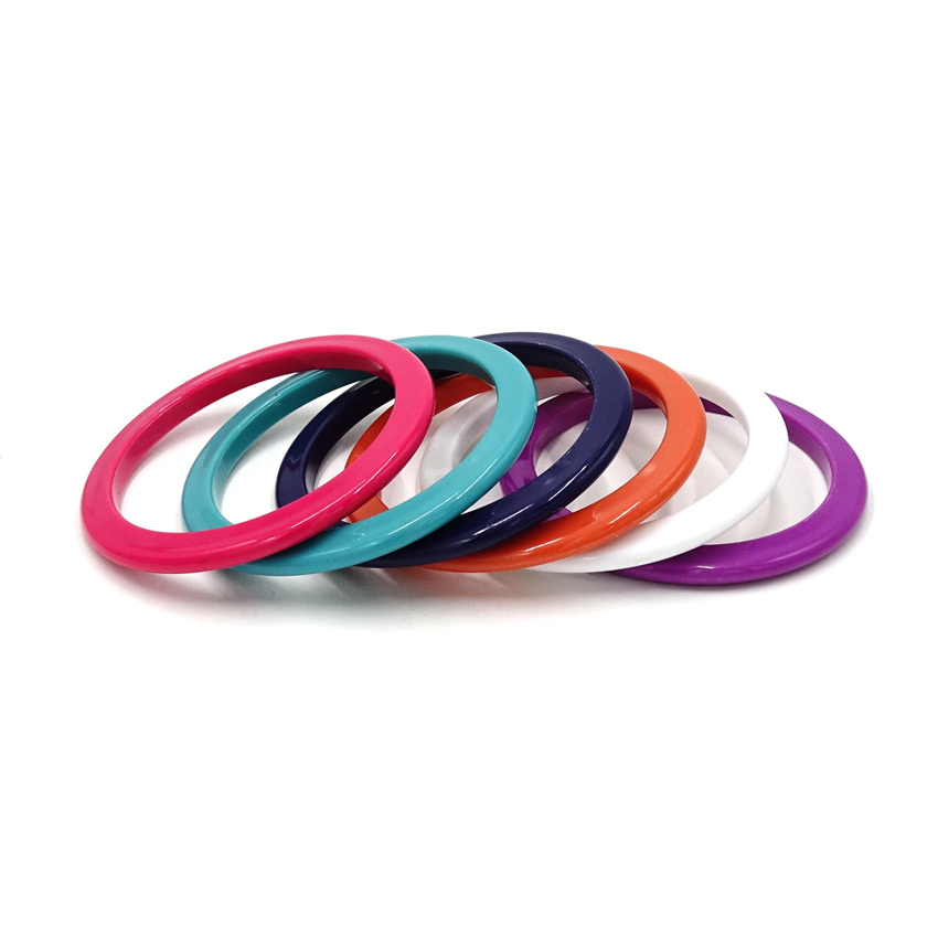 Vintage Plastic Skinny Saucer Bangle Bracelets NOS - Pick Your Color