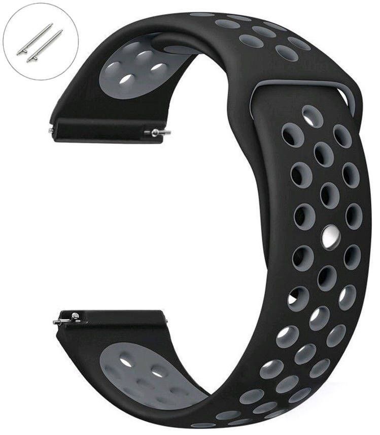 Emporio Armani Compatible Black & Gray Sport Silicone Replacement Watch Band Strap Quick Release Pins #4072