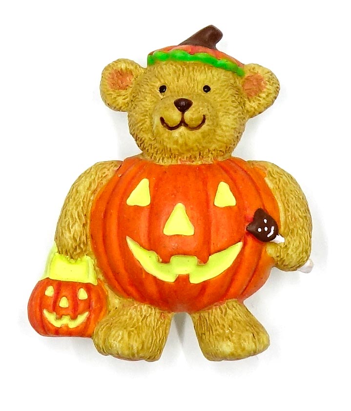 Vintage Cherished Teddies Jack O Lantern Bear Pin