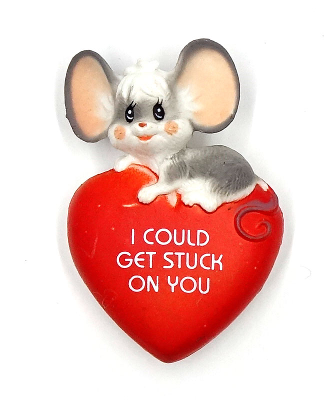 Vintage Valentines Mouse Pins By Enesco 1980 - Pick Your Saying