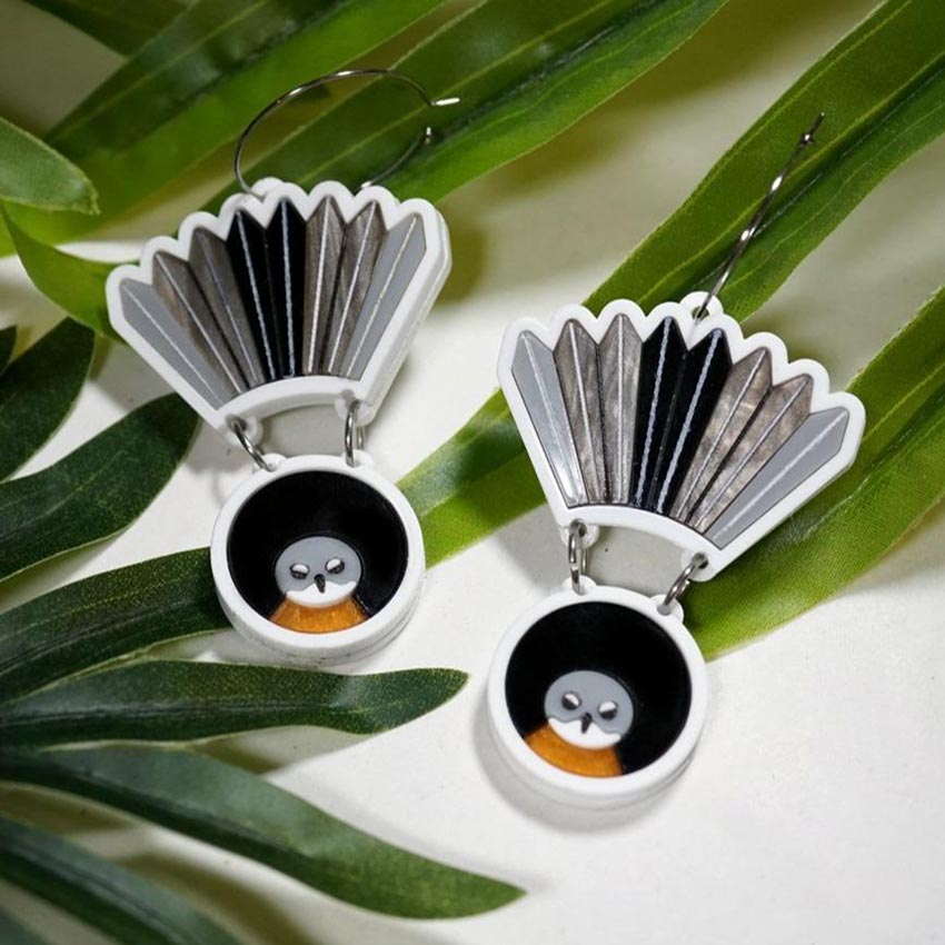 Fantail Statement Earrings By Lost Kiwi Designs