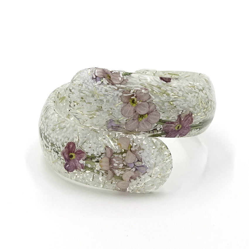 Vintage 1950's Confetti Flower Clamper Bracelet