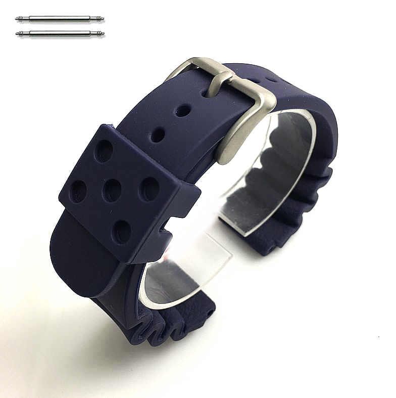 Fossil Compatible Blue Diver's Style Rubber Strap Replacement Watch Band #4503