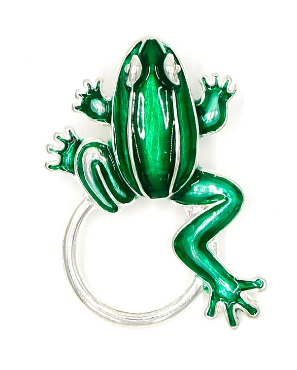 Green Frog Glasses or ID Badge Holder Pin