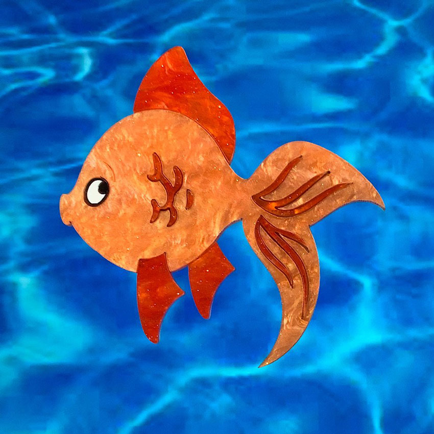 Goldfish Light Orange Brooch By Tantalising Treasures
