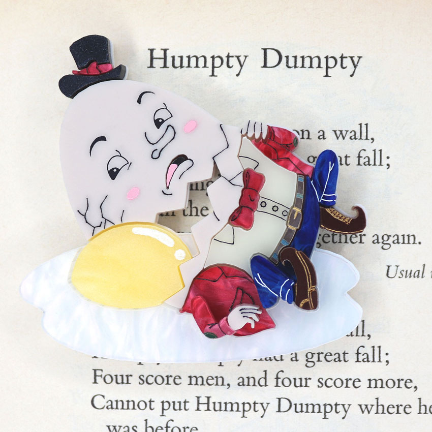 Humpty Dumpty Brooch By Gory Dorky