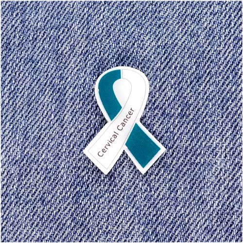 Custom Cervical Cancer Awareness Ribbon Pin
