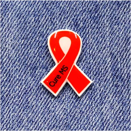 Handcrafted Orange Cure MS Awareness Ribbon Pin