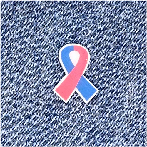 Pink And Light Blue Awareness Ribbon Pin