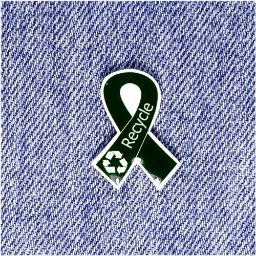 Green Recycle Awareness Ribbon Pin
