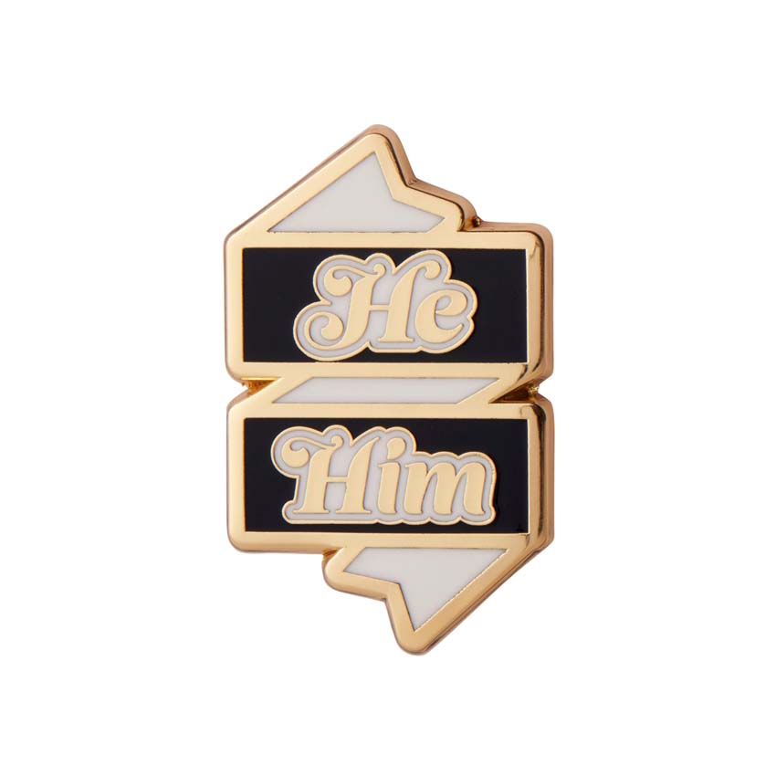 He/Him Pronoun Enamel Pin By Erstwilder