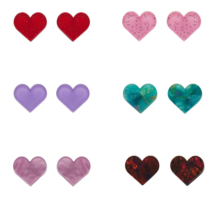 Heart Stud Earrings By Erstwilder - Pick Your Color!