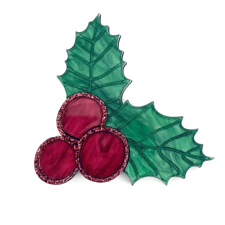 Holly Sprig Brooch By Wintersheart