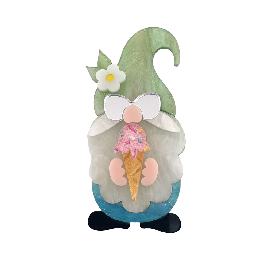 Ice Cream Gnome Brooch By Wintersheart