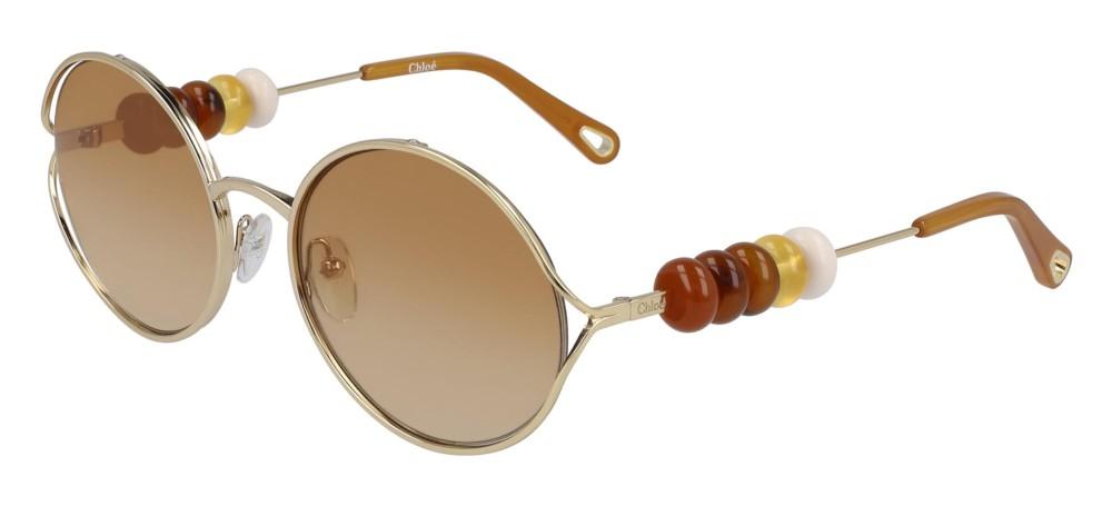 CE167S Gold Round Sunglasses