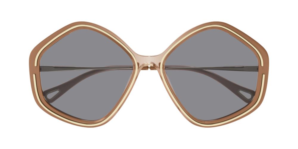 CH0061S Brown Geometric Sunglasses